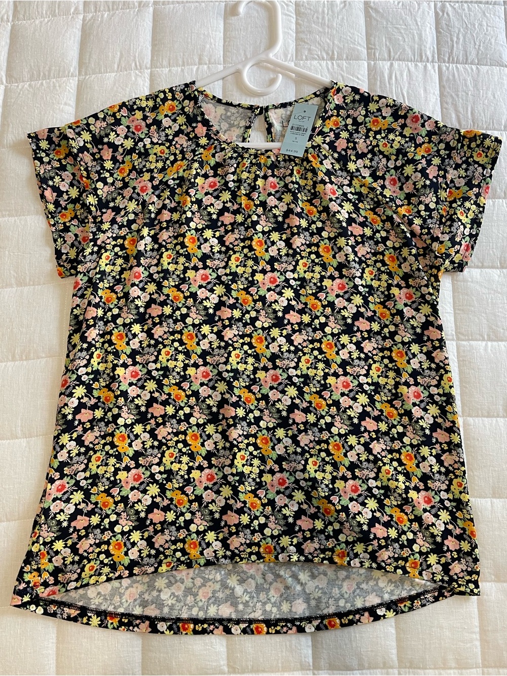 LOFT Floral Short-Sleeve Blouse